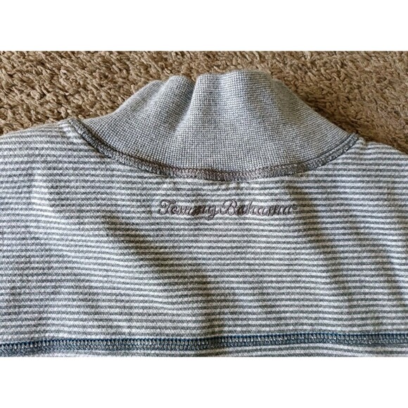 Tommy Bahama Half Zip Pullover Sweatshirt Men's Medium Reversible Grey - Picture 5 of 9